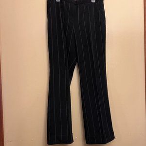 New York & Company Black with white Pin Strip Cuffed City Stretch Pants SZ 12